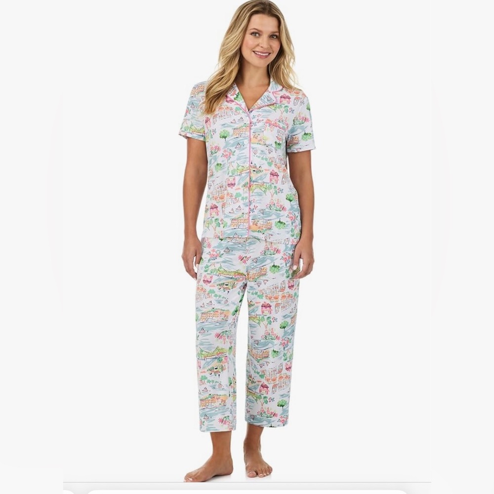 Cuddl Duds Pastel Multi Scenic Short-Sleeve Pajama Set